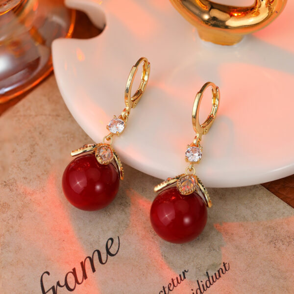 Jequirity Bean Ear Clip Temperament Wild Design Sense Earrings - Image 5