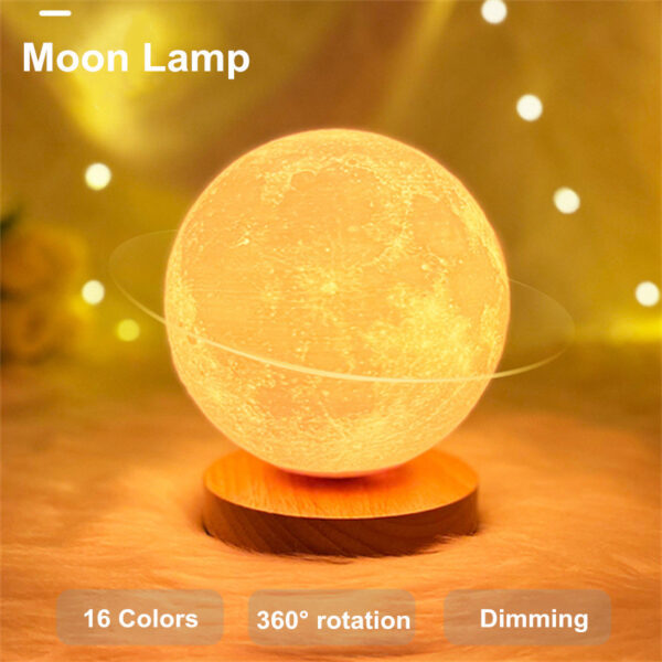 Creative 3D Magnetic Floating Levitating Moon Lamp Touch Control 3 Color Moon Light Lunar Night Light For Home Office Room Decor - Image 6