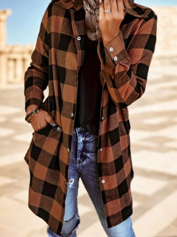 Plaid Print Button Front Shirt - Image 2
