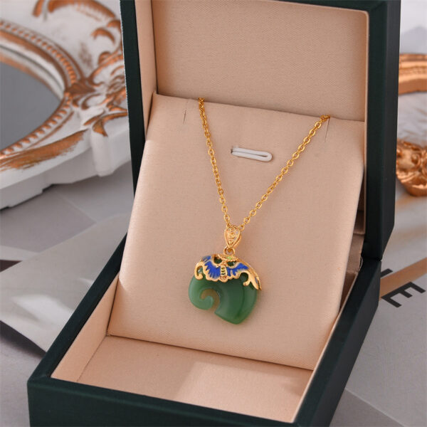 Necklace,stainless Steel,with Green Elephant ,Only Self-pickup Is Supported, And The Displayed Prices Are All Self-pickup Prices - Image 3