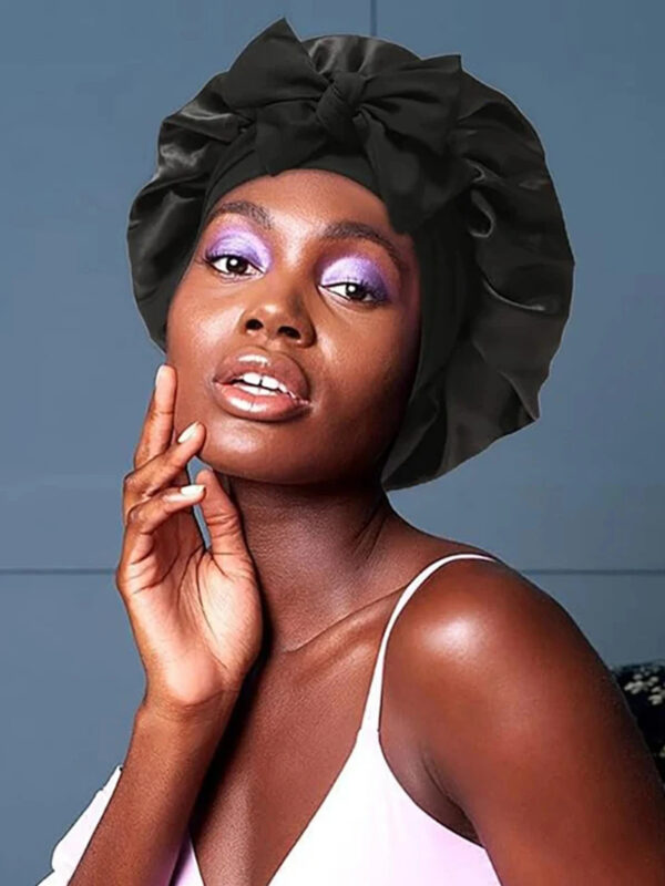 New Silk Bonnet For Sleeping Women Satin Bonnet Hair Bonnet Night Sleep Cap Scarf Wrap For Curly Hair With Tie Band For Curly Hair - Image 6