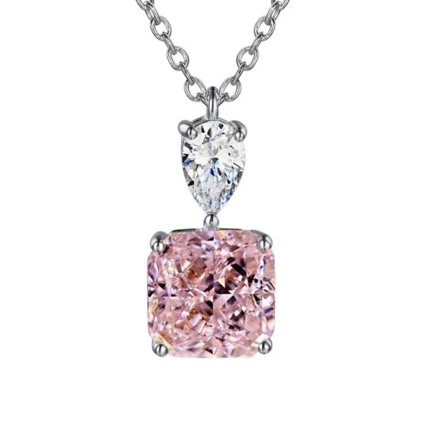 Women's Square Colored Gems Zircon Necklace - Image 3