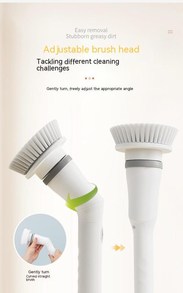Electric Scrubber Cleaning Wall Long Handle Elbow Telescopic Multifunction Cleaning Brush - Image 4