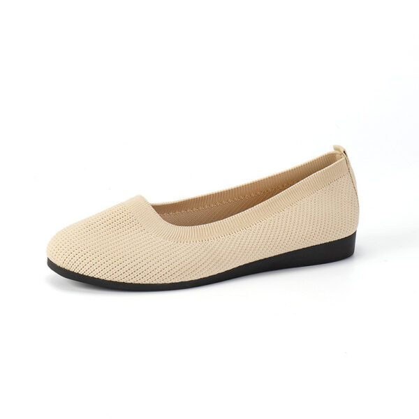 Round Toe Flats Shoes Casual Comfortable Soft Slip On Knit Mesh Shoes For Women - Image 8