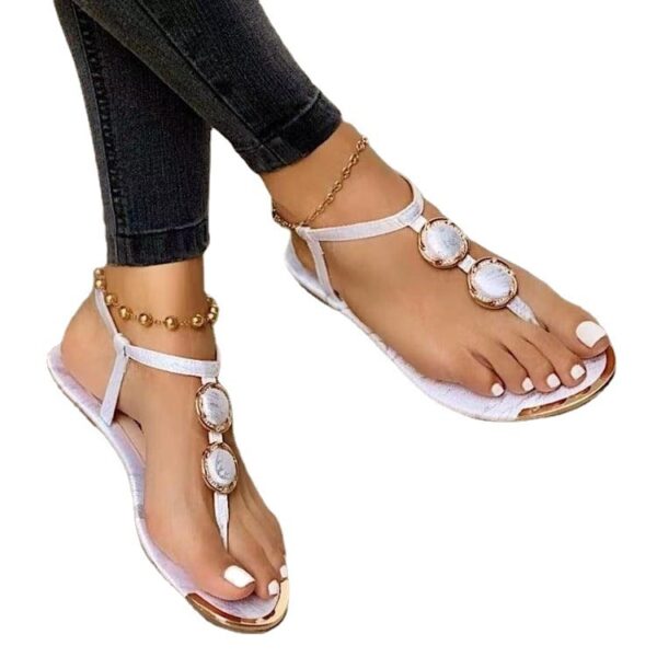 Women's Summer New Casual Flat Thong Beach Sandals - Image 4