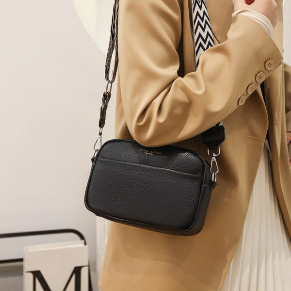 Fashion Shoulder Crossbody Bags With Rhombus Embroidered Wide Shoulder Strap Cute Small Square Bag Women - Image 4